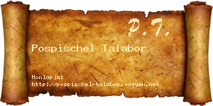 Pospischel Talabor névjegykártya